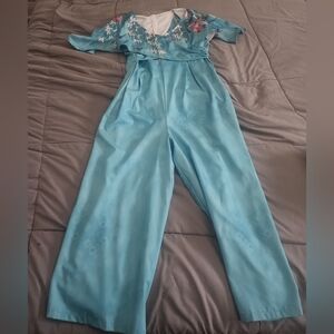 Elegant Blue Women's Jumpsuit Sized Medium